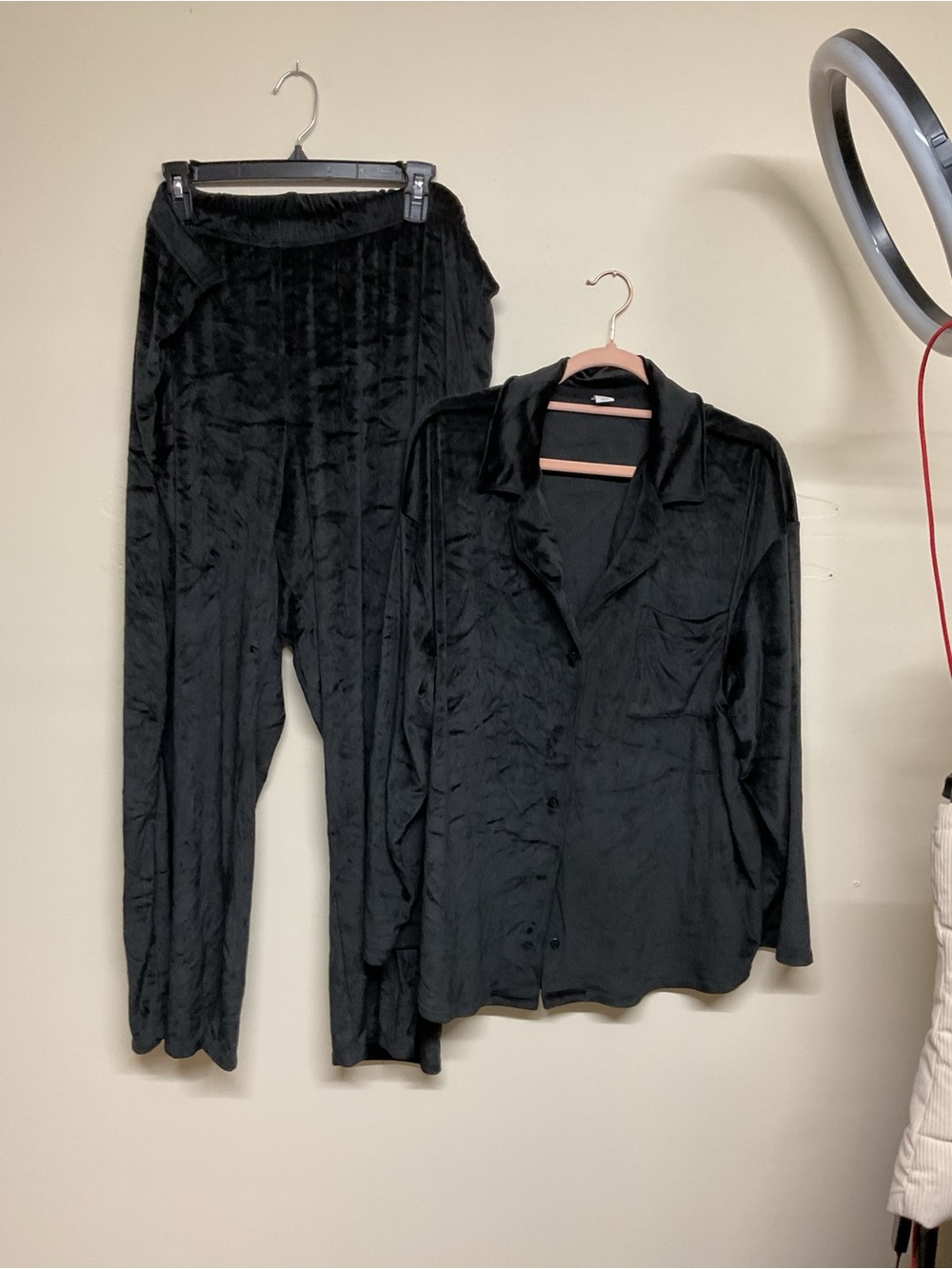 Only Black Satin-Look Two-Piece Pajama Set